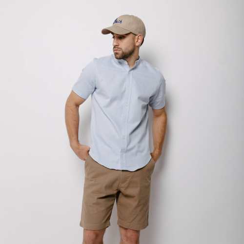 CAMISA LIBERATO BASICS MAO MANGAS CORTAS CELESTE
