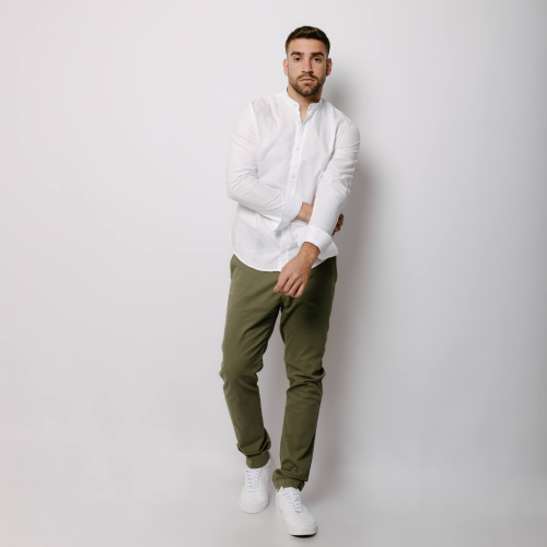 CAMISA LIBERATO BASICS MAO MANGAS LARGAS BLANCA
