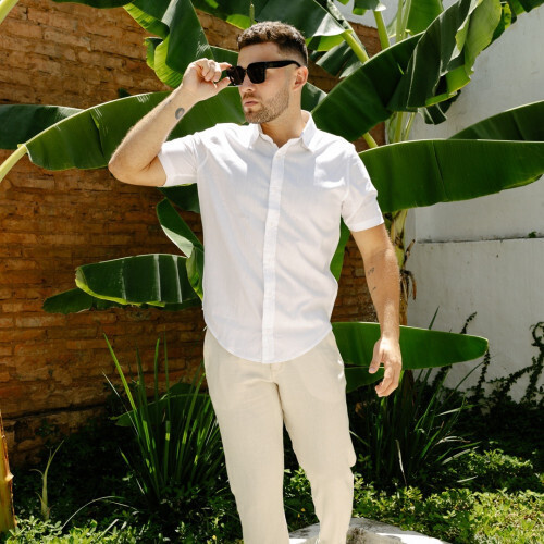 CAMISA LIBERATO BASICS MANGAS CORTAS BLANCA