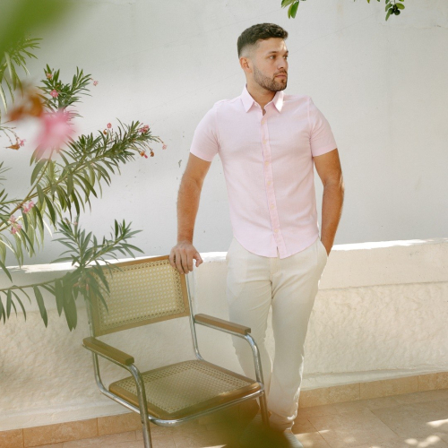 CAMISA LIBERATO BASICS MANGAS CORTAS ROSADA