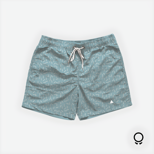SHORT DE BAÑO LIBERATO BASICS VECTORES CELESTE