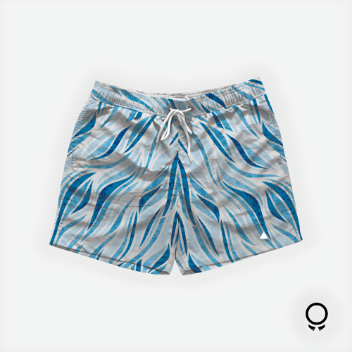 SHORT DE BAÑO LIBERATO BASICS ALGAS CELESTE