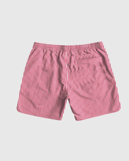 SHORT DE BAÑO LIBERATO BASICS RAYITAS ROJA