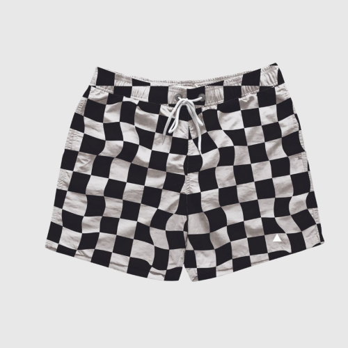 SHORT LIBERATO BASICS BLANCO CUADROS NEGROS