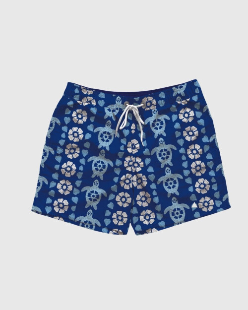 SHORT DE BAÑO LIBERATO BASICS AZUL TORTUGAS MARINAS