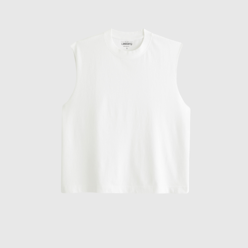 REMERA LIBERATO BASICS SIN MANGAS PREMIUM250 GSM MARFIL