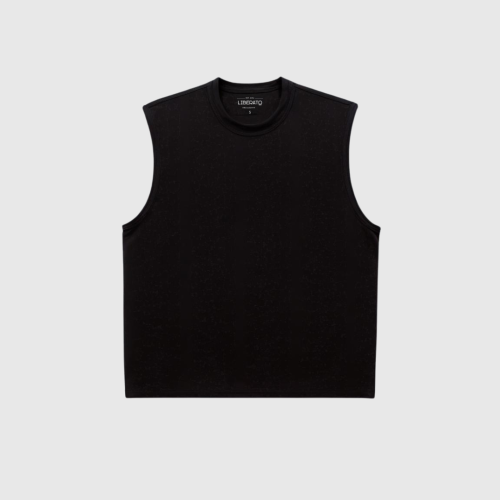 REMERA LIBERATO BASICS SIN MANGAS PREMIUM 250GSM NEGRA