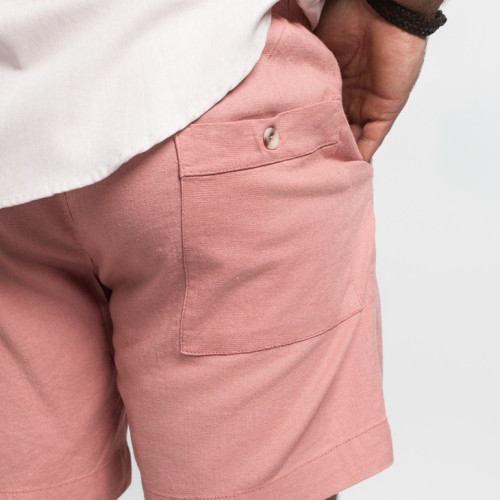 BERMUDA LIBERATO BASICS CON GOMA DE LINO ROSADO