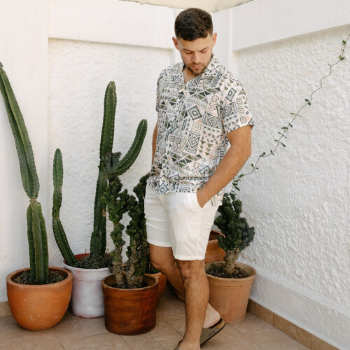 BERMUDA LIBERATO BASICS CHINO DE LINO BLANCO