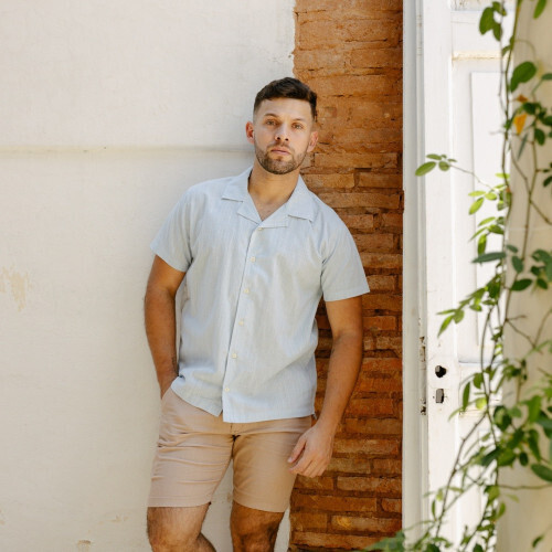 BERMUDA LIBERATO BASICS CHINO DE LINO MARRON