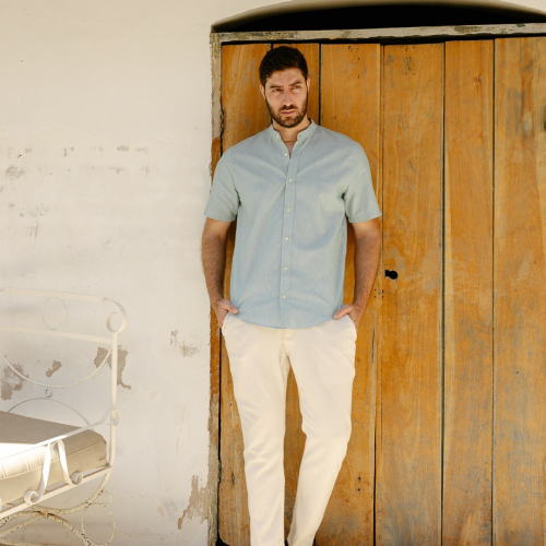 PANTALON CHINO LIBERATO BASICS DE LINO BEIGE