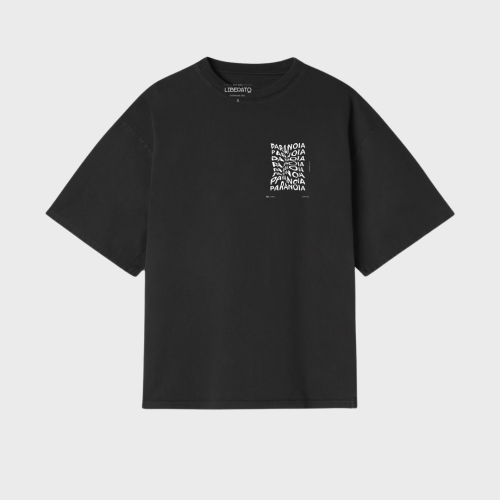 REMERA OVERSIZE PREMIUM 250 GSM LIBERATO BASICS OVERSIZE NEGRA PARANOIA