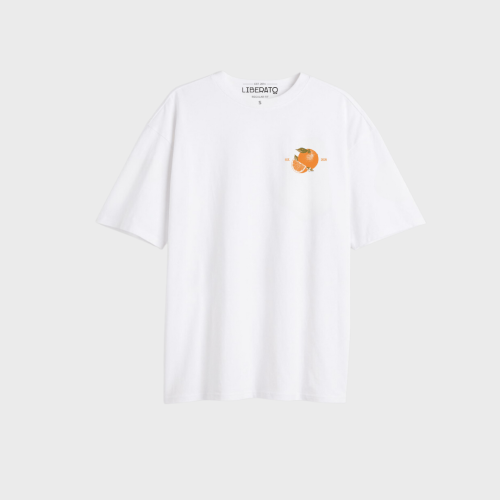 REMERA  OVERSIZE PREMIUM 250GSM LIBERATO BASICS  MARFIL ORANGE COUNTY