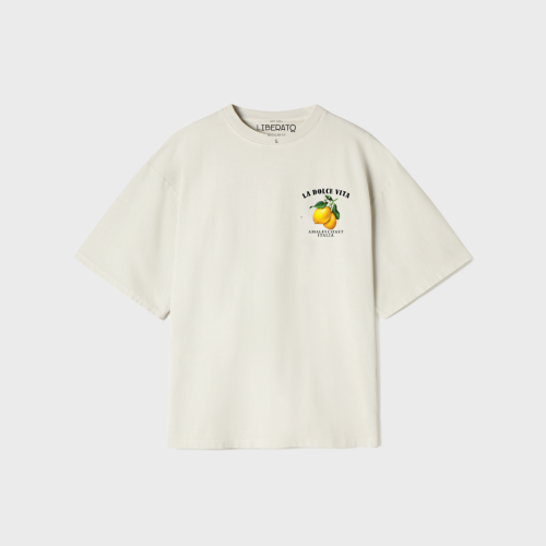 REMERA  OVERSIZE PREMIUM 250GSM LIBERATO BASICS  BEIGE LA DOLCE VITA