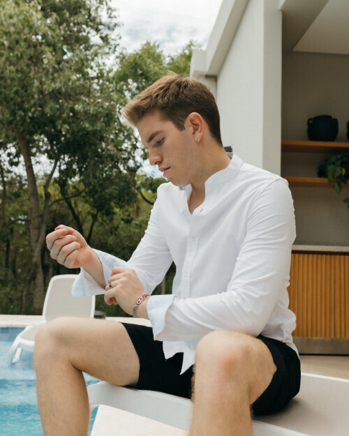 CAMISA LIBERATO BASICS MAO MANGAS LARGAS BLANCA