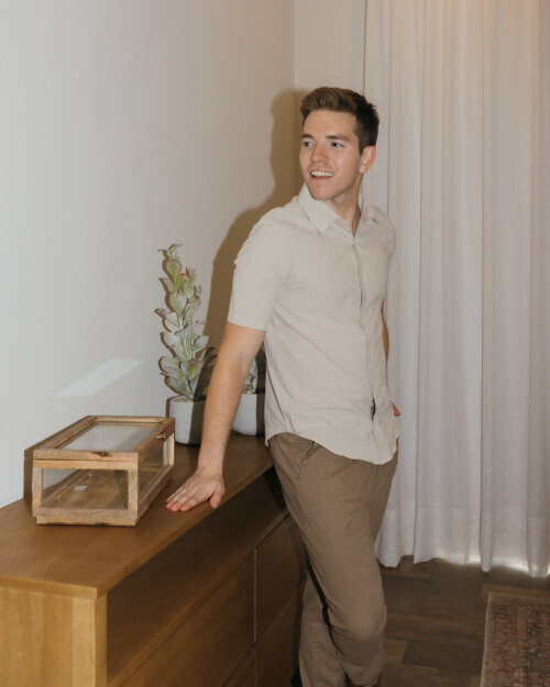 CAMISA LIBERATO BASICS MANGAS CORTAS BEIGE