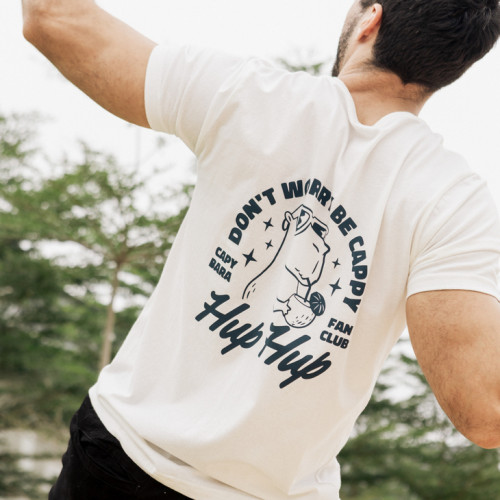 REMERA LIBERATO BASICS REGULAR FIT  MARFIL HUP HUP