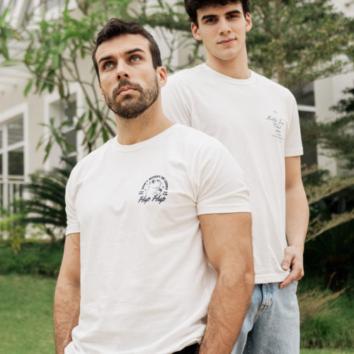 REMERA LIBERATO BASICS REGULAR FIT  MARFIL HUP HUP