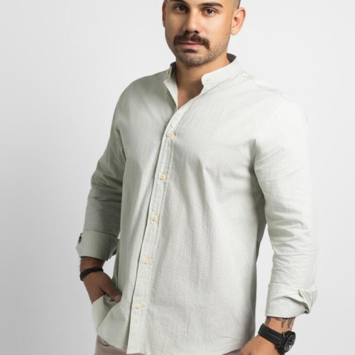 CAMISA LIBERATO BASICS MAO MANGAS LARGAS RAYAS VERDE