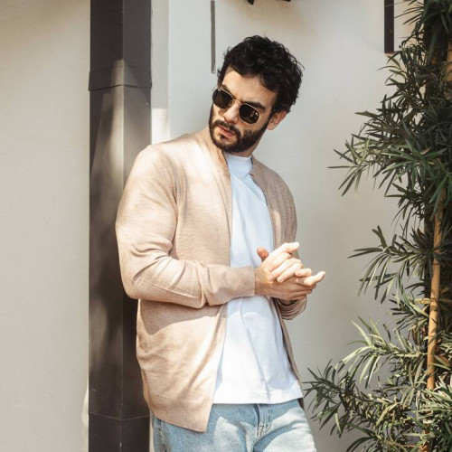 SWEATER LIBERATO BASICS CON CIERRE BEIGE