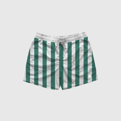 SHORT DE BAÑO LIBERATO BLANCO RAYAS VERDES