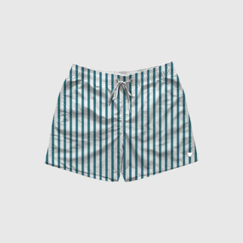 SHORT DE BAÑO LIBERATO BLANCO RAYAS VERDES