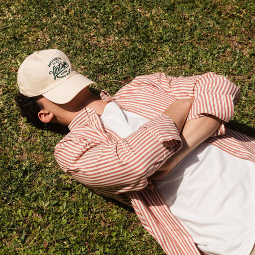 CAMISA LIBERATO MANGAS LARGAS RAYADA DE LINO ROJA