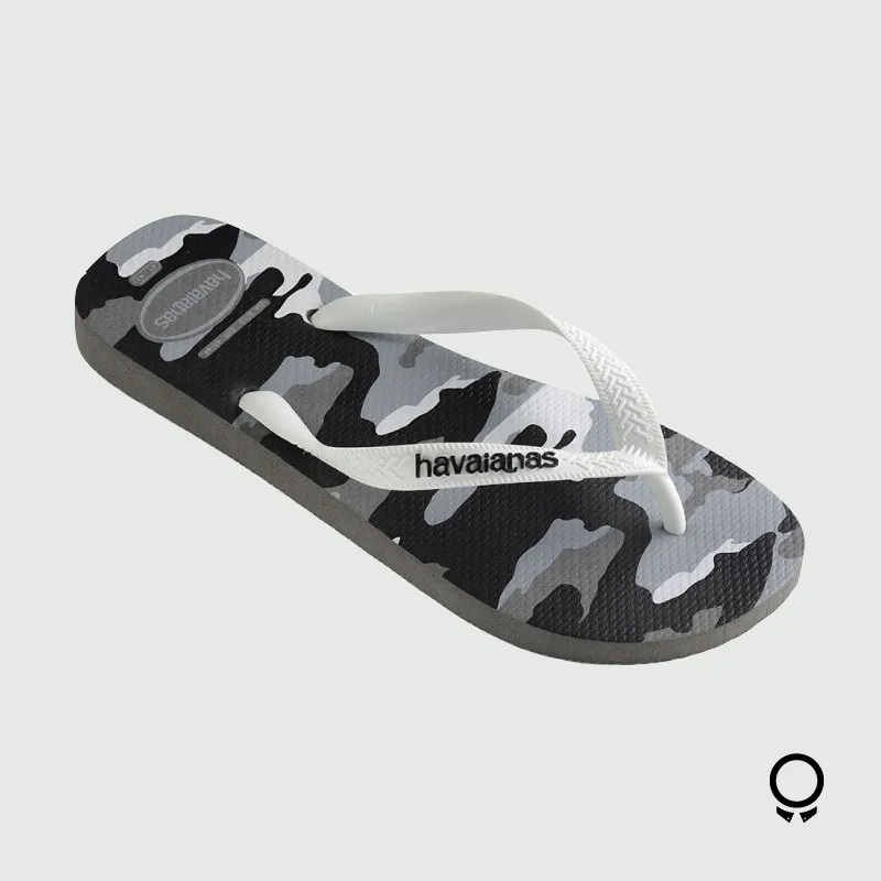 ZAPATILLA HAVAIANA TOP CAMU GRIS CON BLANCO