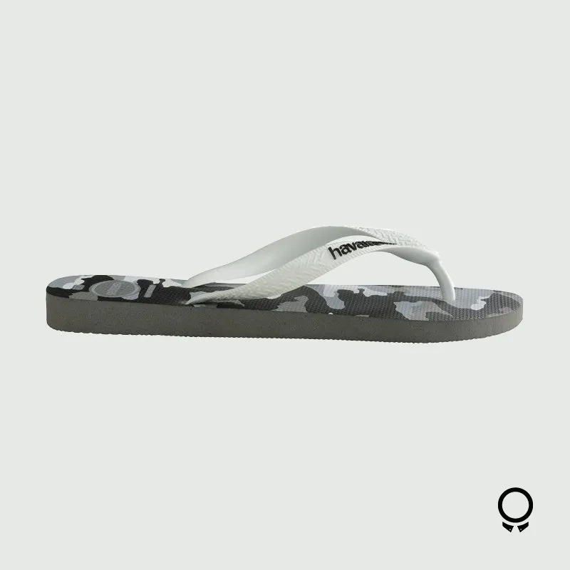 ZAPATILLA HAVAIANA TOP CAMU GRIS CON BLANCO