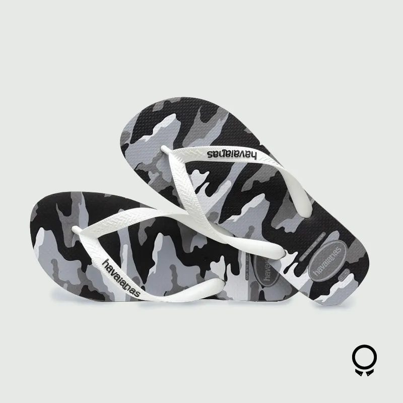 ZAPATILLA HAVAIANA TOP CAMU GRIS CON BLANCO