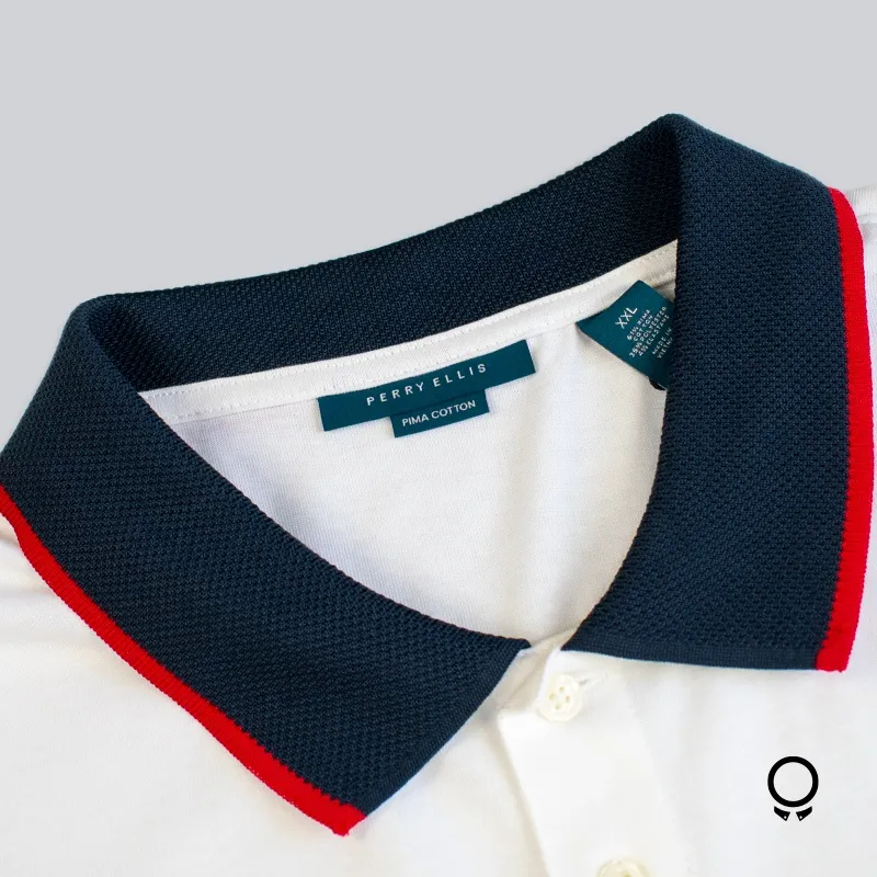 POLO PERRY ELLIS RAYAS BLANXXL