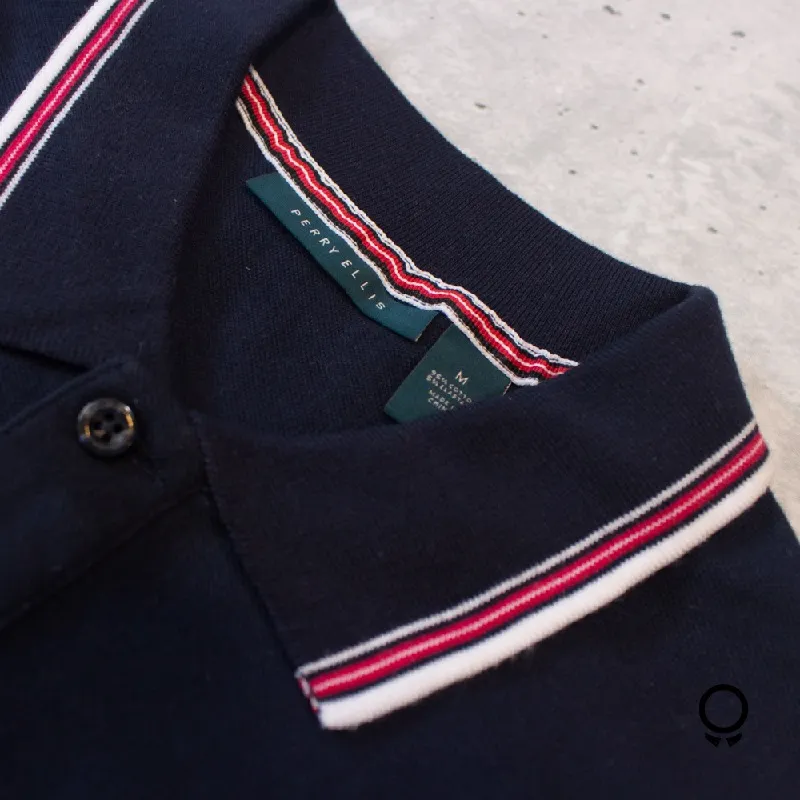 POLO PERRY ELLIS AZUL MARINO