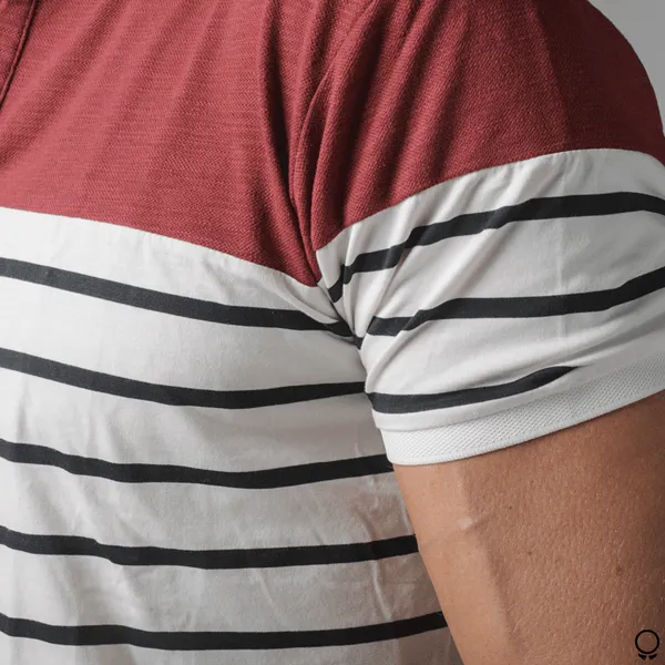POLO PERRY ELLIS RAYADA ROJA