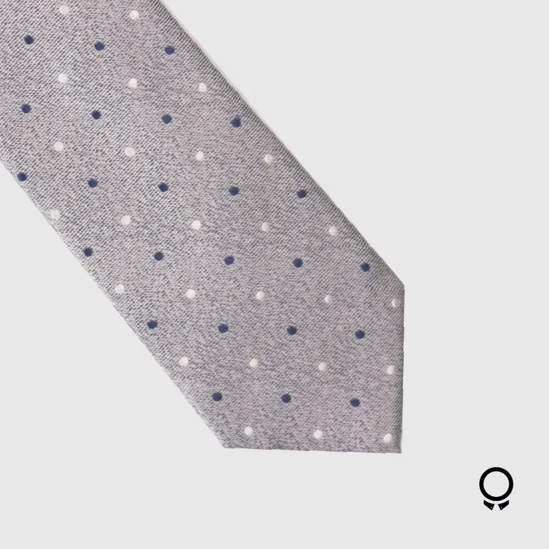 CORBATA PERRY ELLIS GRIS CON PUNTITOS