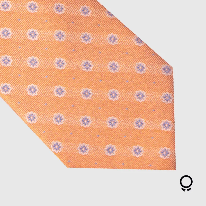 CORBATA PERRY ELLIS NARANJA CON FLORES