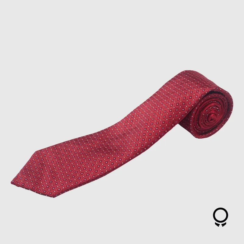 CORBATA PERRY ELLIS ROJO ROMBOS