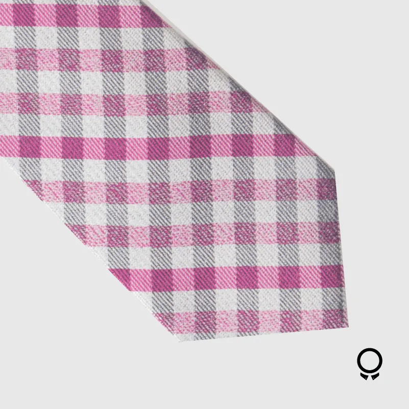 CORBATA PERRY ELLIS GRIS CON RAYA ROSA