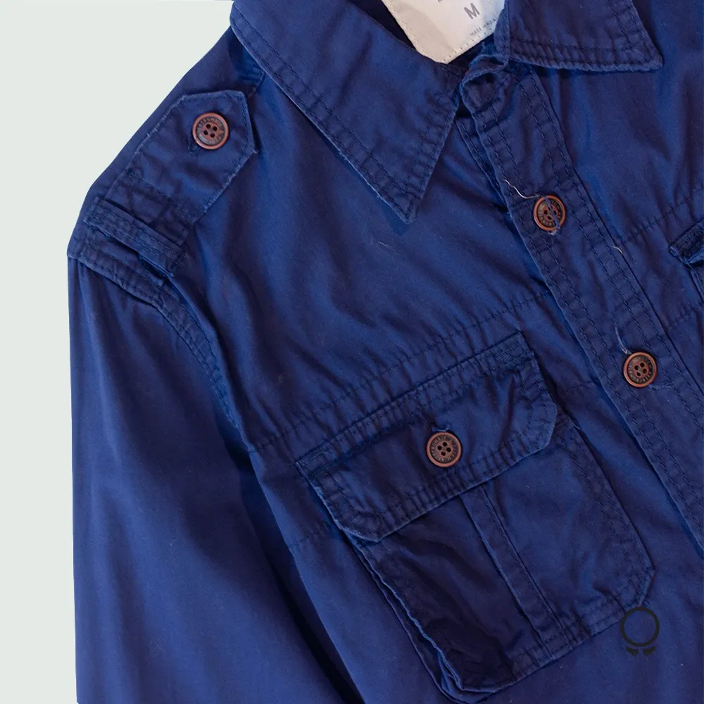 CAMISA ABERCROMBIE MANGAS LARGAS AZUL MARINO