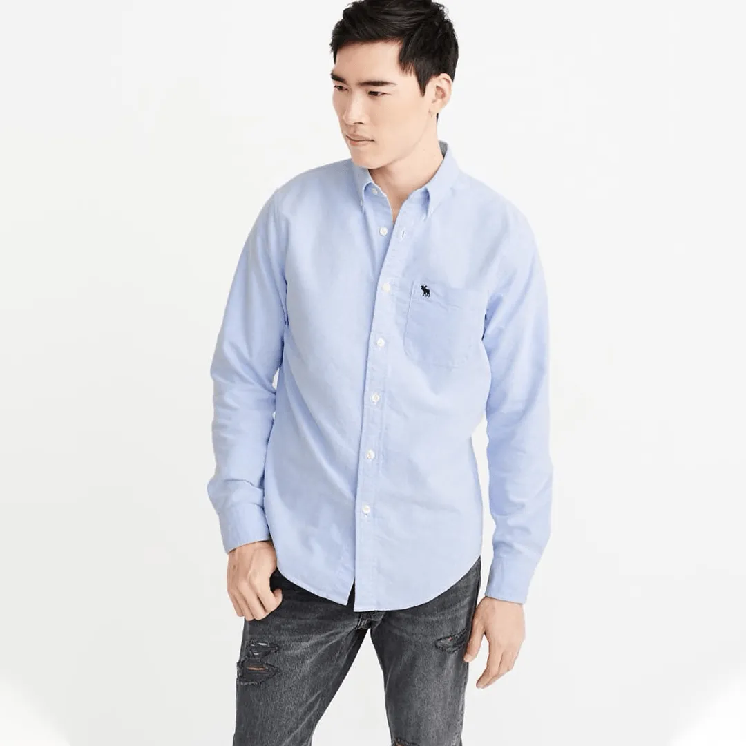CAMISA ABERCROMBIE MANGAS LARGAS CELESTE