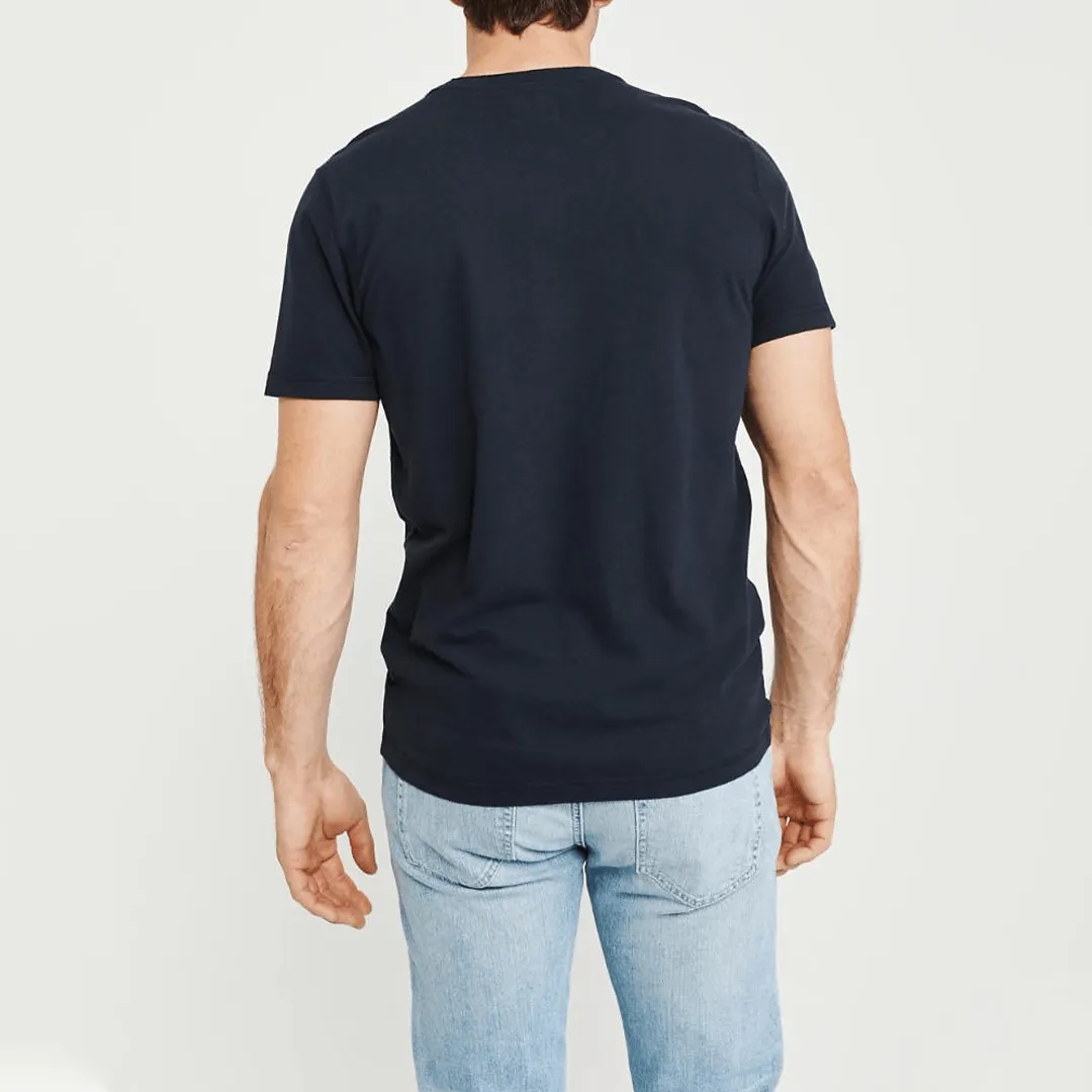 REMERA ABERCROMBIE CUELLO HENLEY  AZUL