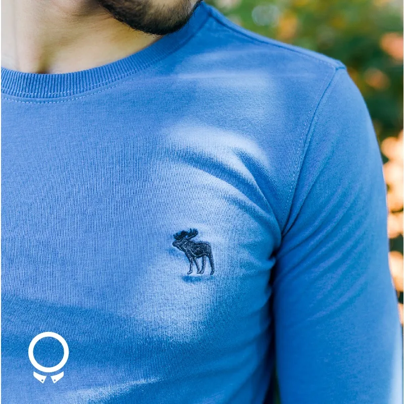 REMERA ABERCROMBIEMANGAS LARGAS  AZUL