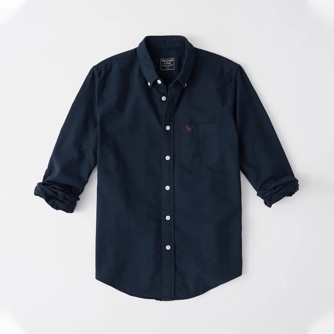 CAMISA ABERCROMBIE MANGAS LARGAS AZUL MARINO