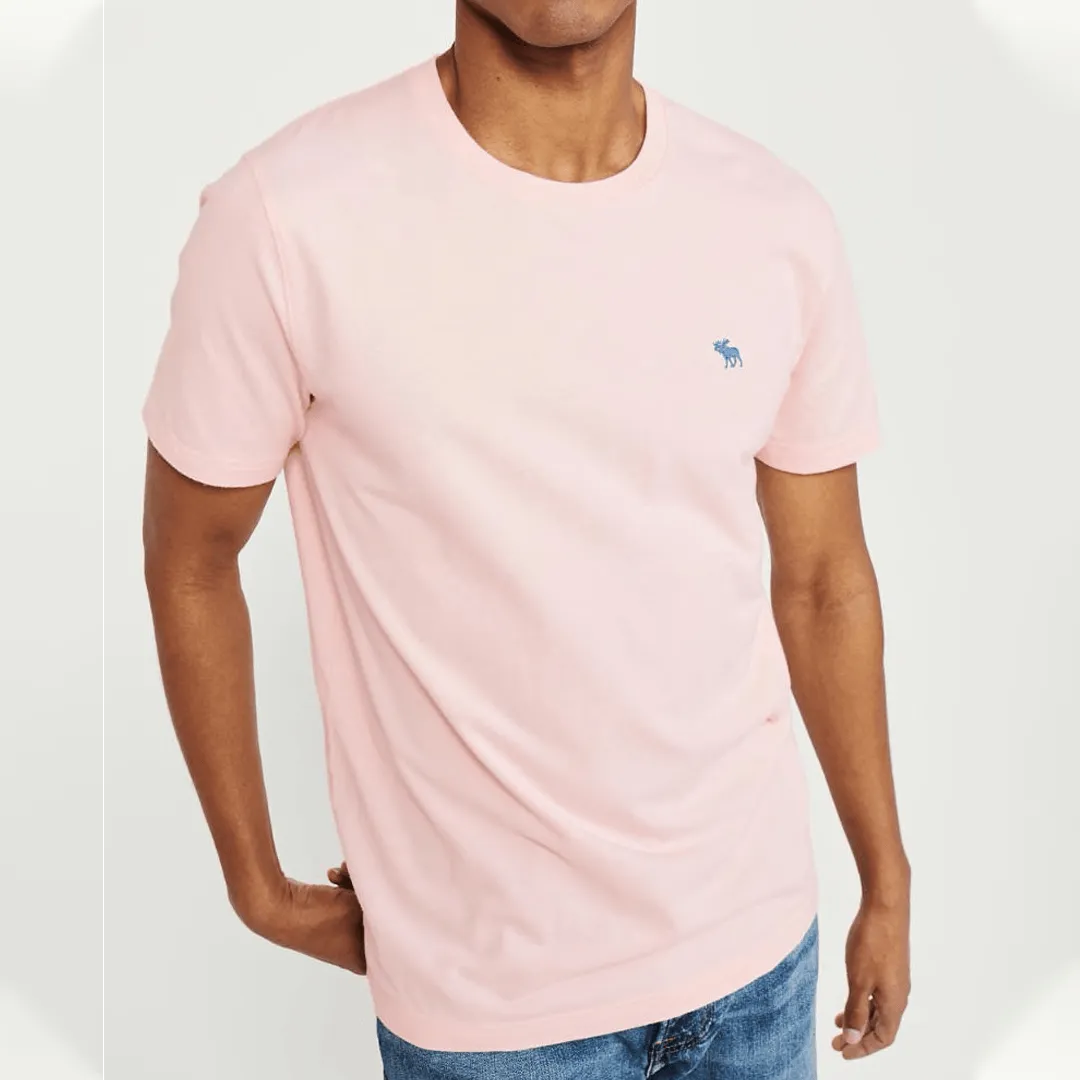 REMERA ABERCROMBIE CUELLO REDONDO ROSADA