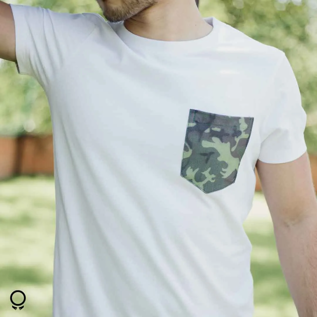 REMERA ABERCROMBIE CUELLO REDONDO BLANCA CON BOLSILLO CAXL