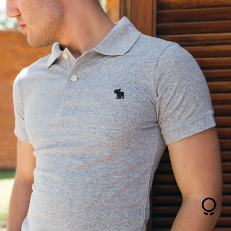 REMERA ABERCROMBIE CUELLO POLO GRIS