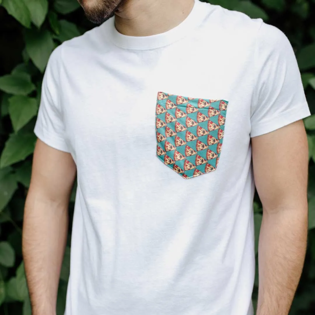 REMERA ABERCROMBIE BLANCA CON BOLSILLO PIZZA