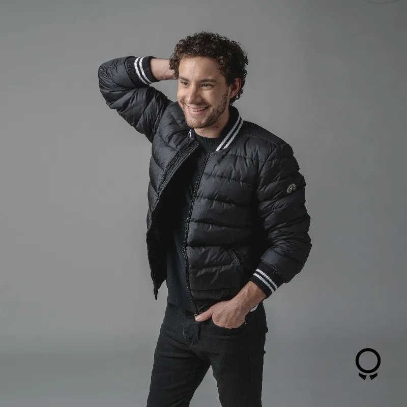 CAMPERA ABERCROMBE PLUMAS NEGRO