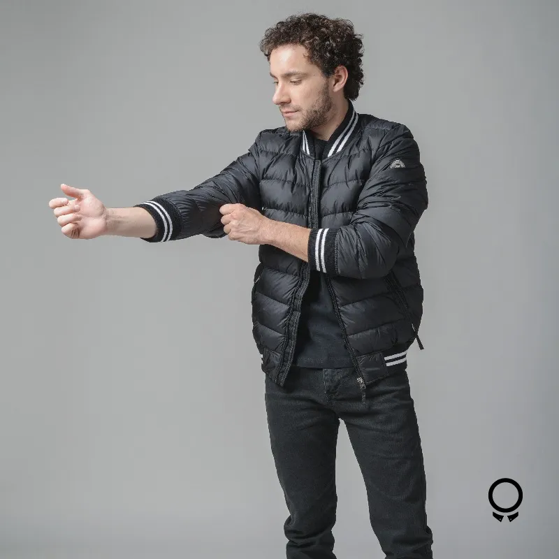 CAMPERA ABERCROMBE PLUMAS NEGRO