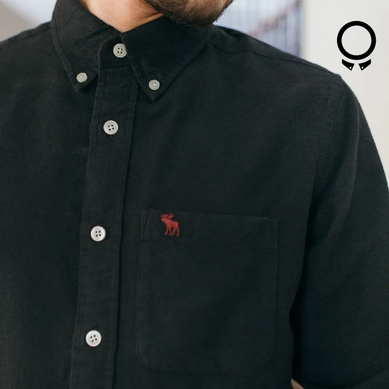 CAMISA ABERCROMBIE MANGAS LARGAS NEGRA