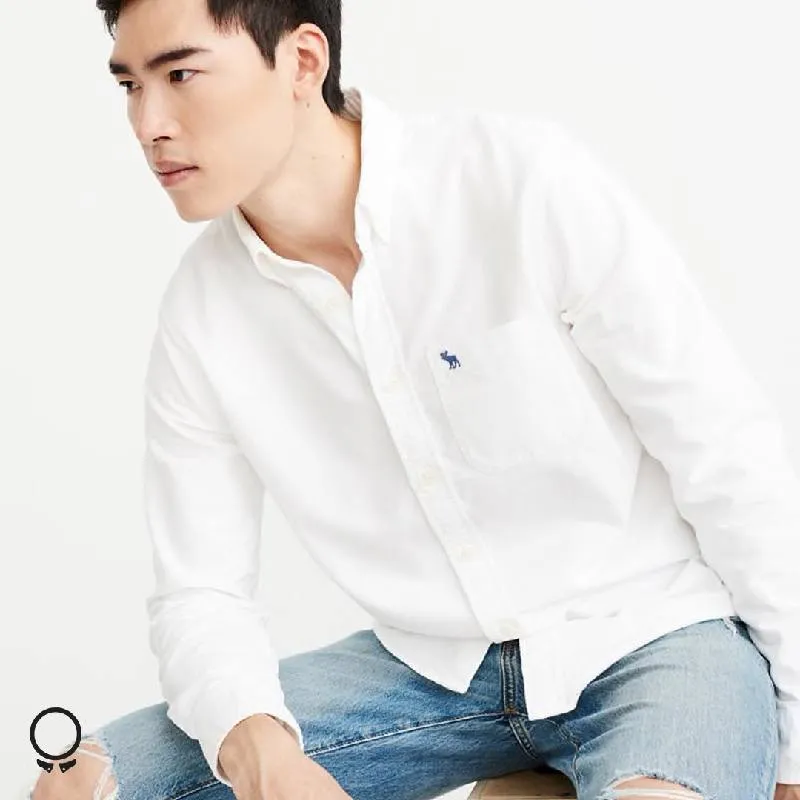 CAMISA ABERCROMBIE MANGAS LARGAS BLANCA